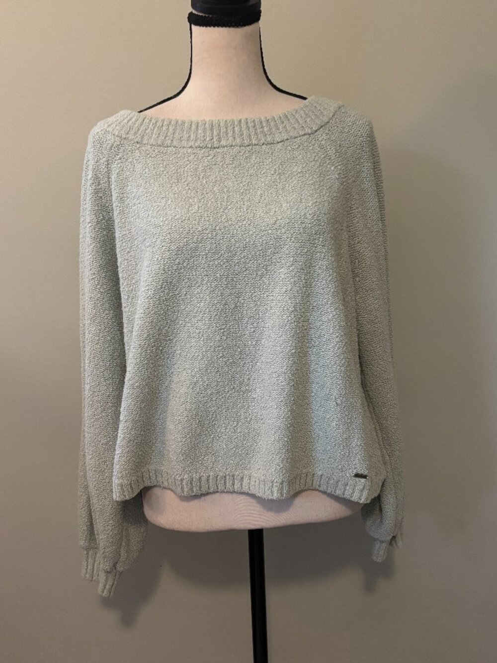 Clearance Hollister Sage Boat Neck Popcorn Knit Sweater M